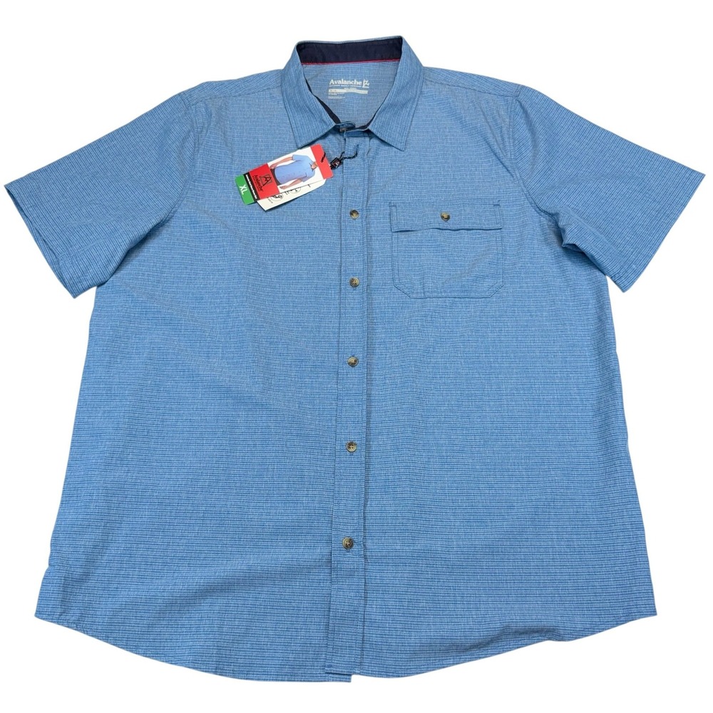 Avalanche Outdoor Supply Shirt Mens XL Blue New Short Sleeve Woven Button Down